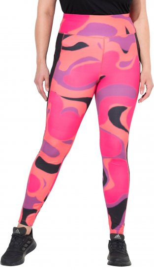 Ulla Popken Abstract Print Quick Dry Leggings Purple - Jeans & Broeken in Grote Maten – Plus Size - 