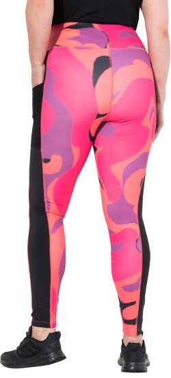Ulla Popken Abstract Print Quick Dry Leggings Purple - Jeans & Broeken in Grote Maten – Plus Size - 