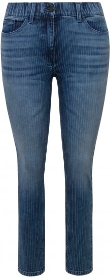 Ulla Popken Textured Stripe Sarah Slim Fit Jeans Blue - Jeans & Broeken in Grote Maten – Plus Size - 