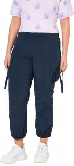 Ulla Popken Elastic Waist Cargo Pants Navy - Jeans & Broeken in Grote Maten – Plus Size - 