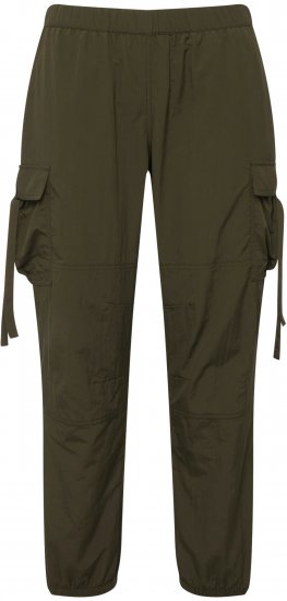 Ulla Popken Elastic Waist Cargo Pants Olives Grey - Jeans & Broeken in Grote Maten – Plus Size - 