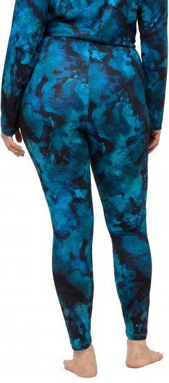 Ulla Popken Ink Print Functional Ski Leggings Blue - Jeans & Broeken in Grote Maten – Plus Size - 