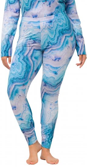 Ulla Popken Marble Ski Leggings Blue - Jeans & Broeken in Grote Maten – Plus Size - 