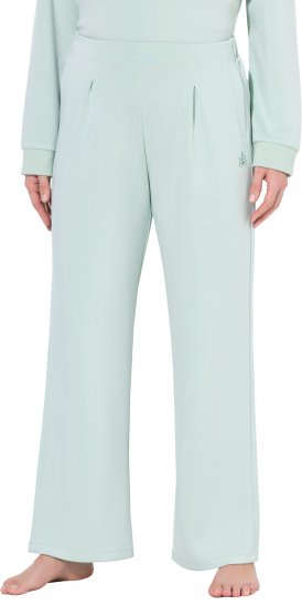 Ulla Popken Box Pleat Stretch Fit Yoga Pants Light Blue - Jeans & Broeken in Grote Maten – Plus Size - 