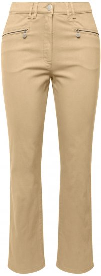 Ulla Popken Mony Tapered Leg Zip Pocket Pants Dark Putty - Jeans & Broeken in Grote Maten – Plus Size - 