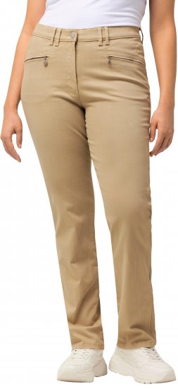 Ulla Popken Mony Tapered Leg Zip Pocket Pants Dark Putty - Jeans & Broeken in Grote Maten – Plus Size - 