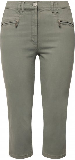 Ulla Popken Cropped Stretch Fit Mony Pants Light Moss Green - Jeans & Broeken in Grote Maten – Plus Size - 