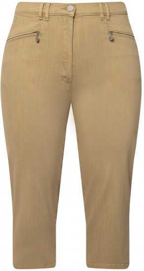 Ulla Popken Cropped Stretch Fit Mony Pants Dark Putty - Jeans & Broeken in Grote Maten – Plus Size - 