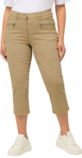 Ulla Popken Cropped Stretch Fit Mony Pants Dark Putty - Jeans & Broeken in Grote Maten – Plus Size - 