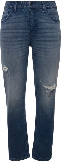 Ulla Popken Sammy Destroy 5 Pocket Jeans Blue Denim - Jeans & Broeken in Grote Maten – Plus Size - 