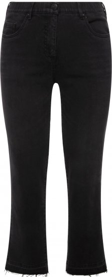 Ulla Popken Sarah Fringe Hem Jeans Black - Jeans & Broeken in Grote Maten – Plus Size - 