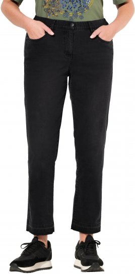 Ulla Popken Sarah Fringe Hem Jeans Black - Jeans & Broeken in Grote Maten – Plus Size - 
