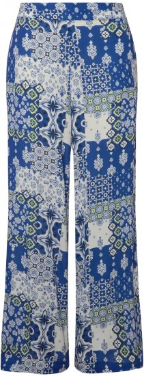 Ulla Popken Paisley Straight Leg Pull On Pants Blue - Jeans & Broeken in Grote Maten – Plus Size - 