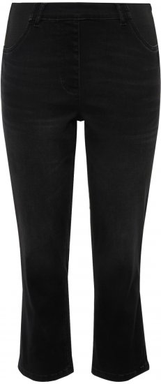 Ulla Popken Sienna Crop Stretch Jeans Black - Jeans & Broeken in Grote Maten – Plus Size - 