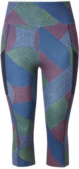 Ulla Popken Quick Dry Cropped Geometric Print Leggings Grey - Jeans & Broeken in Grote Maten – Plus Size - 