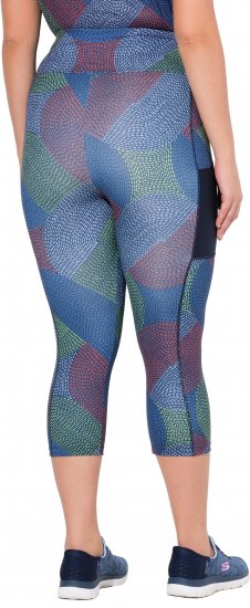 Ulla Popken Quick Dry Cropped Geometric Print Leggings Grey - Jeans & Broeken in Grote Maten – Plus Size - 