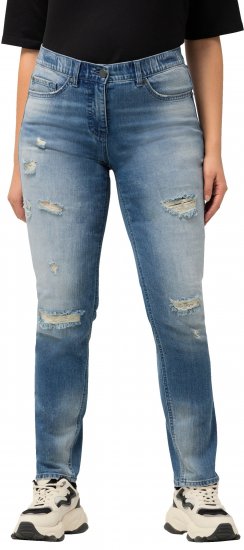 Ulla Popken Distressed Stretch Fit Sarah Jeans Blue - Jeans & Broeken in Grote Maten – Plus Size - 