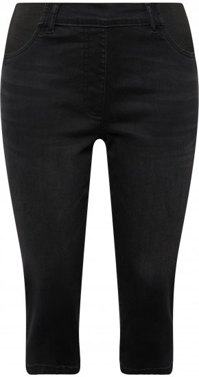 Ulla Popken Sienna Stretch Denim Capris Black - Jeans & Broeken in Grote Maten – Plus Size - 