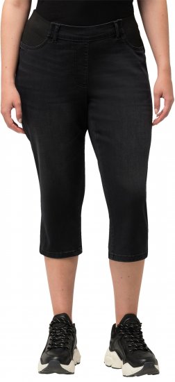 Ulla Popken Sienna Stretch Denim Capris Black - Jeans & Broeken in Grote Maten – Plus Size - 