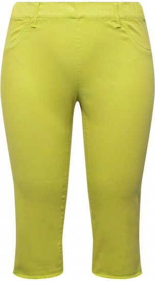 Ulla Popken Stretch Fit Raw Hem Capris Pistachio - Jeans & Broeken in Grote Maten – Plus Size - 