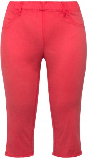 Ulla Popken Stretch Fit Raw Hem Capris Dark Coral - Jeans & Broeken in Grote Maten – Plus Size - 
