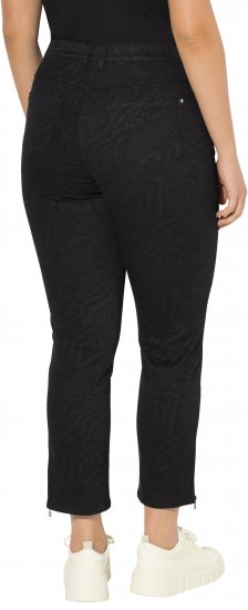 Ulla Popken Animal Print Stretch Fit Jeans Black - Jeans & Broeken in Grote Maten – Plus Size - 