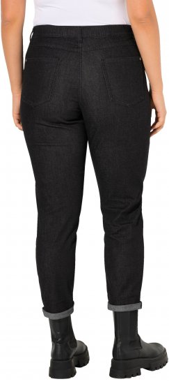 Ulla Popken Raw Denim Stripe Stretch Fit Jeans Black - Jeans & Broeken in Grote Maten – Plus Size - 