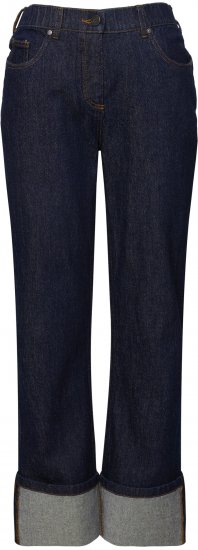 Ulla Popken Turn Up Hem Wide Leg Mary Jeans Grey Denim - Jeans & Broeken in Grote Maten – Plus Size - 