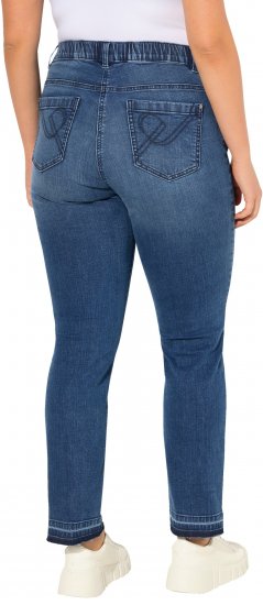 Ulla Popken Fringed Hem Stretch Fit Jeans Denim Blue - Jeans & Broeken in Grote Maten – Plus Size - 
