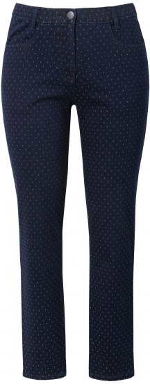 Ulla Popken Polka Dot Stretch Fit Jeans Denim Blue - Jeans & Broeken in Grote Maten – Plus Size - 