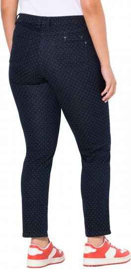 Ulla Popken Polka Dot Stretch Fit Jeans Denim Blue - Jeans & Broeken in Grote Maten – Plus Size - 