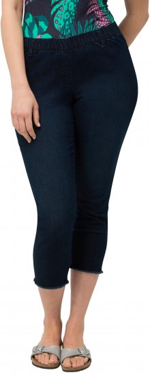Ulla Popken Cropped Raw Hem Jeggings Denim Blue - Jeans & Broeken in Grote Maten – Plus Size - 