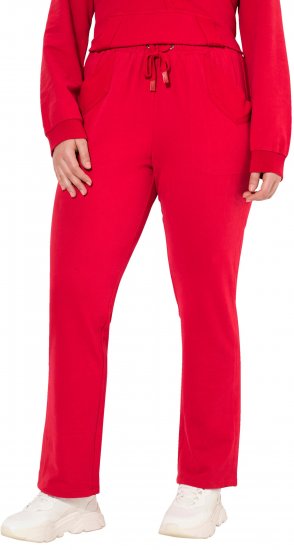 Ulla Popken Elastic Waist Sweatpants Red - Jeans & Broeken in Grote Maten – Plus Size - 