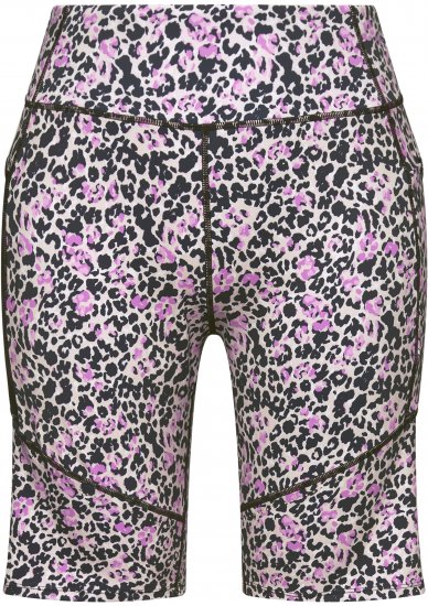 Ulla Popken Leopard Print Quick Drying Shorts Black - Jeans & Broeken in Grote Maten – Plus Size - 