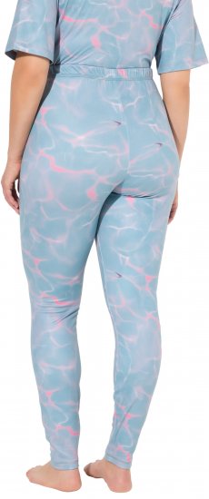 Ulla Popken Wave Print Ski Leggings Blue - Jeans & Broeken in Grote Maten – Plus Size - 