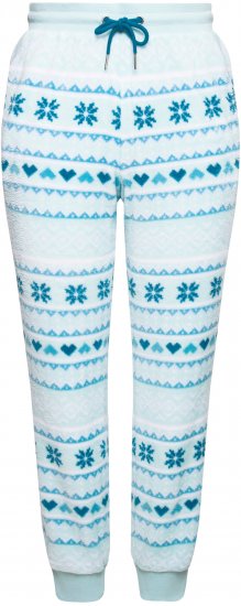 Ulla Popken Alpine Striped Plush Loungewear Pants Blue - Jeans & Broeken in Grote Maten – Plus Size - 