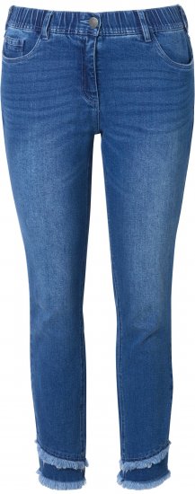 Ulla Popken Double Fringe Hem Stretch Fit Jeans Denim Blue - Jeans & Broeken in Grote Maten – Plus Size - 
