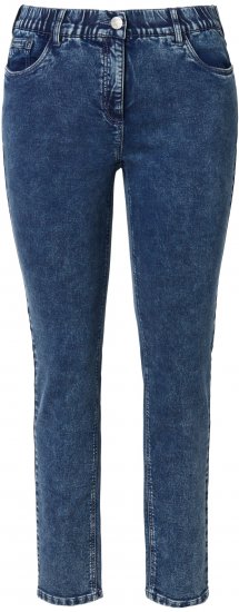 Ulla Popken Jersey Slim Leg Jeans Denim Blue - Jeans & Broeken in Grote Maten – Plus Size - 