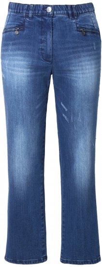 Ulla Popken Tapered Leg Lightly Distressed Jeans Denim Blue - Jeans & Broeken in Grote Maten – Plus Size - 