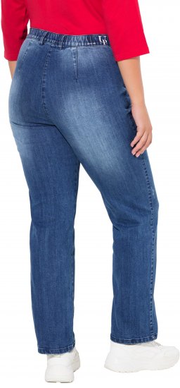Ulla Popken Tapered Leg Lightly Distressed Jeans Denim Blue - Jeans & Broeken in Grote Maten – Plus Size - 
