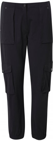 Ulla Popken Elastic Hem Stretch Fit Cargo Pants Black - Jeans & Broeken in Grote Maten – Plus Size - 