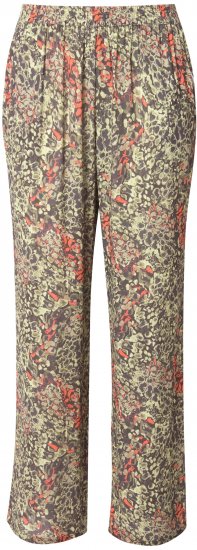 Ulla Popken Crocodile Print Elastic Waist Pants Olive Grey - Jeans & Broeken in Grote Maten – Plus Size - 