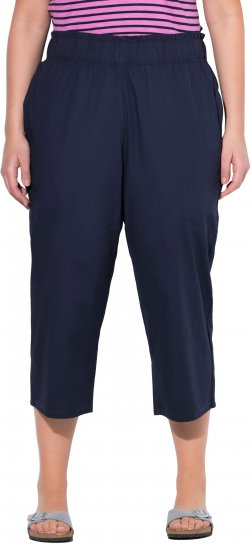 Ulla Popken Stretch Fit Paper Bag Culottes Navy - Jeans & Broeken in Grote Maten – Plus Size - 