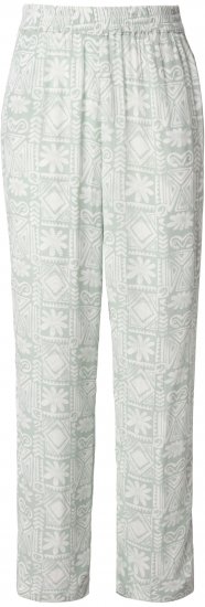 Ulla Popken Mosaic Print Elastic Waist Pants White - Jeans & Broeken in Grote Maten – Plus Size - 