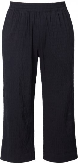 Ulla Popken Textured Elastic Waist Cropped Pants Black - Jeans & Broeken in Grote Maten – Plus Size - 