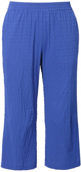 Ulla Popken Textured Elastic Waist Cropped Pants Opal Green - Jeans & Broeken in Grote Maten – Plus Size - 