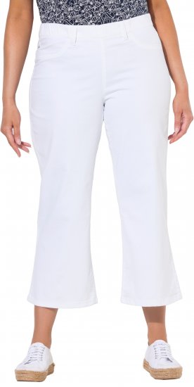 Ulla Popken Wide Leg Twill Mary Fit Culottes White - Jeans & Broeken in Grote Maten – Plus Size - 