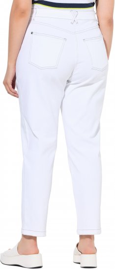 Ulla Popken Used Look 5 Pocket Comfy Waistband Mom Jeans Snow White - Jeans & Broeken in Grote Maten – Plus Size - 