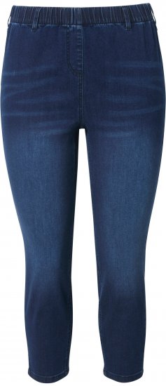 Ulla Popken Cropped Denim Look Stretch Fit Leggings Denim Blue - Jeans & Broeken in Grote Maten – Plus Size - 