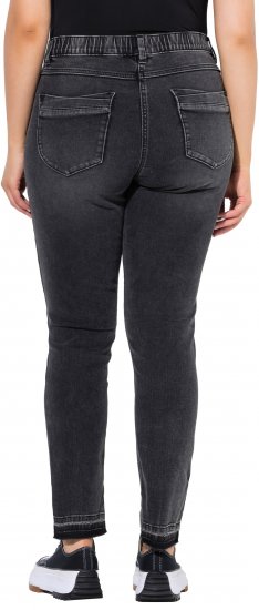 Ulla Popken Raw Edge Stretch Fit Jeans Black - Jeans & Broeken in Grote Maten – Plus Size - 